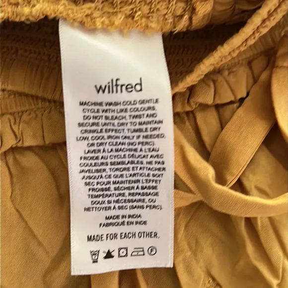 Wilfred / La Boheme sz M modal mustard color crop tank ruffle adjustable ruched - Picture 6 of 7